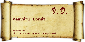 Vasvári Donát névjegykártya